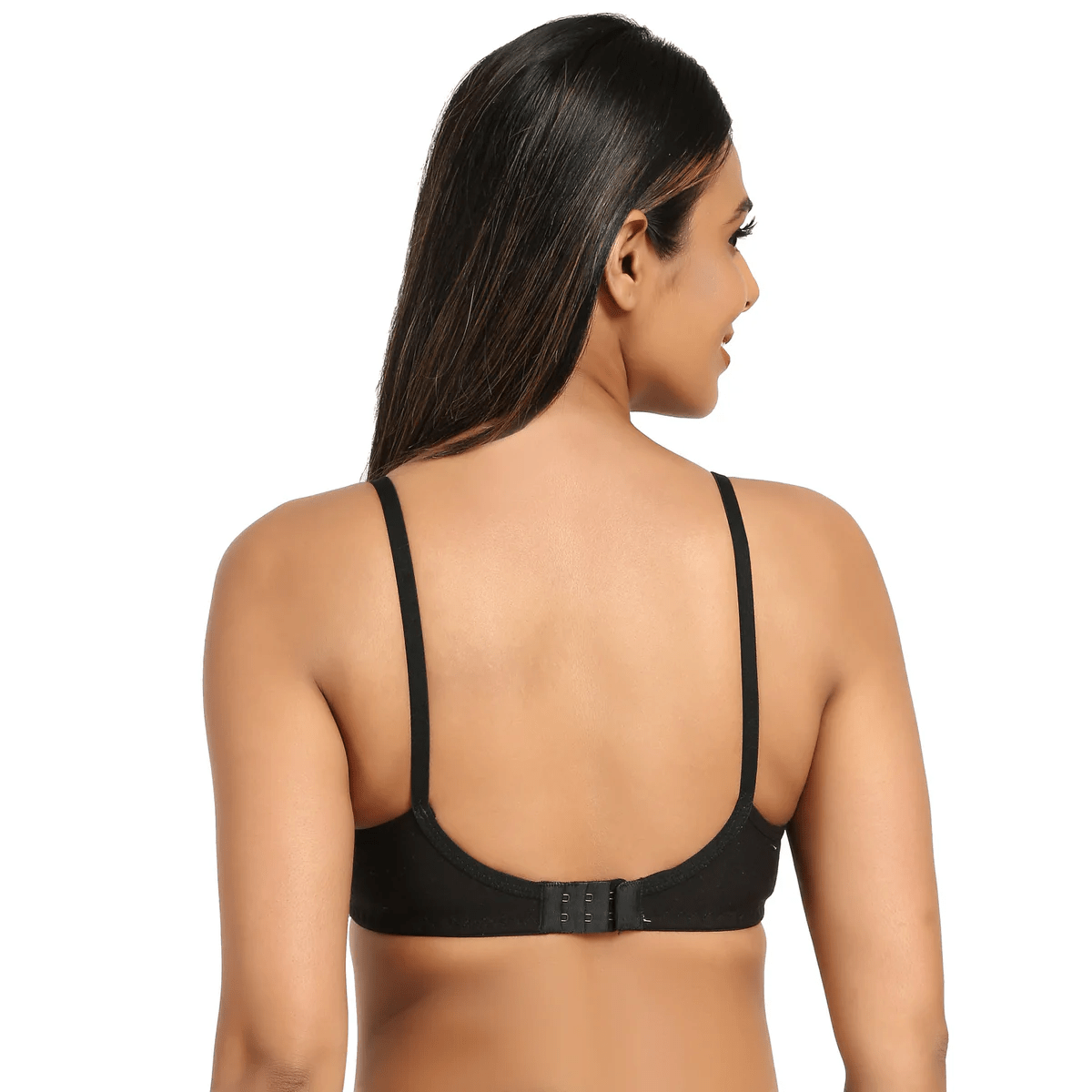Cotton Lycra Lightly Padded Bra - Midnight Black - Image 1