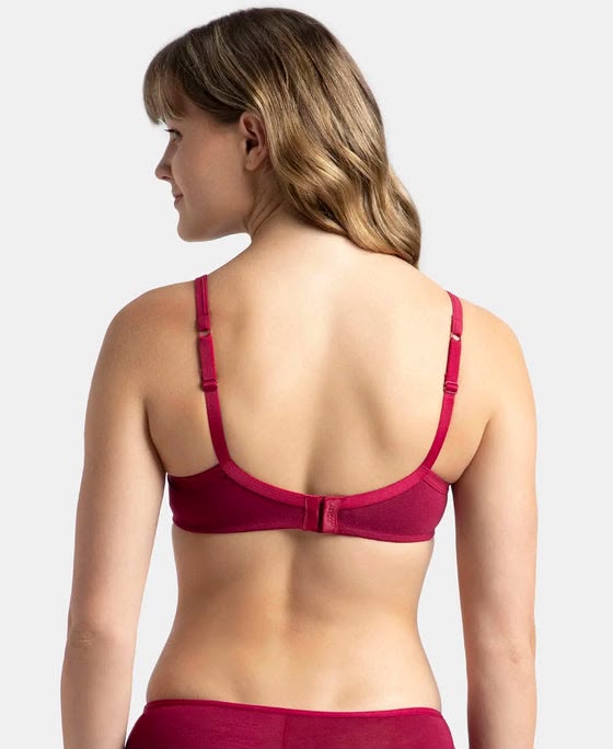 Bamboo Delicate Floral Lace Wired Padded Bra - Image 12