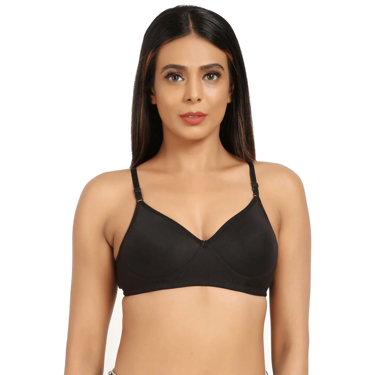 Cotton Lycra Lightly Padded Bra - Midnight Black - Image 7