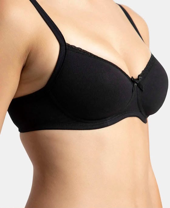 Bamboo Delicate Floral Lace Wired Padded Bra - Image 2